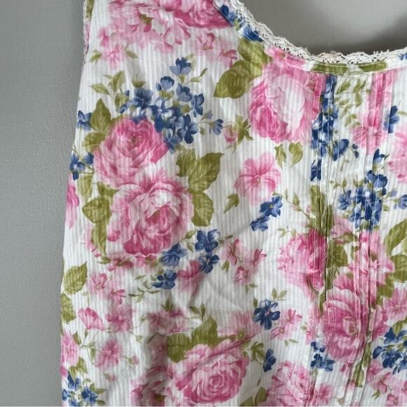 Abercrombie & Fitch Floral Lace Tank Top Y2K Ruffles Women's Medium Vintage - Picture 9 of 9